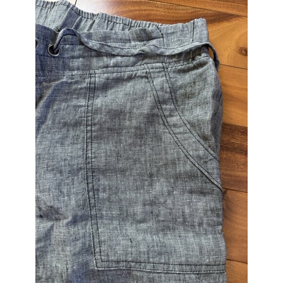 Women’s ATHLETA 100% Linen Cropped Ankle Pants Gray Chambray  Sz 4 Causal Career - Picture 5 of 9